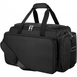 Large Capacity Hairdresser Bag with Adjustable Dividers, Travel Barber Case Holds Various Hair Cutting Tools (NO ACCESSORIES), Black