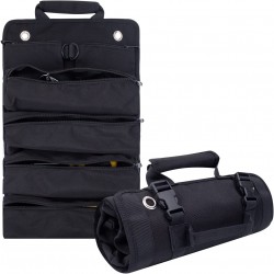 Tool Organizer Bag Tool Roll Up Bag w/Detachable Pockets. Gifts for Him Roll Up Tool Bag Organizer for Mechanic Tool Bag Small Car Portable Tool Bag Roll Up Tool Roll Bag Organizer