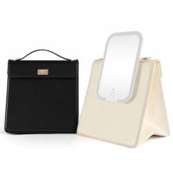 Adjustable Dividers Light-Up Mirror Makeup Bag Cosmetic Travel Bag for Toiletries 