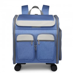 Pet Carrier with Wheels Expandable Rolling Pet Carrier for Medium Dogs and Cats Under 15 25LBS, Pet Travel Carrier on Wheels