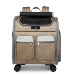 Pet Carrier with Wheels Expandable Rolling Pet Carrier for Medium Dogs and Cats Under 15 25LBS, Pet Travel Carrier on Wheels