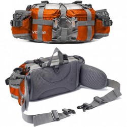 Multifunctional Outdoor Waist Bag Waterproof Fanny Pack Camping Climbing Hiking Waist Belt Bag with 2 Water Bottle Holder
